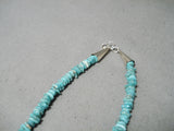 Museum Vintage Native American Navajo Huge Drum Sterling Silver Bead Turquoise Necklace-Nativo Arts