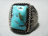 Superlative Vintage Navajo Turquoise Sterling Silver Ring Native American Old-Nativo Arts