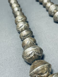 Authentic Vintage Native American Navajo Hand Tooled Sterling Silver Necklace-Nativo Arts