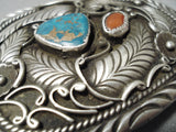 Important Vintage Native American Navajo Gary Reeves Sterling Silver Turquoise Buckle Old-Nativo Arts
