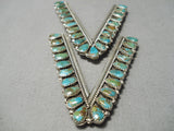 Incredible Vintage Native American Navajo Royston Turquoise Sterling Silver Collar Protectors-Nativo Arts