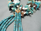 Native American One Of The Biggest Ever Vintage Santo Domingo Turquoise Necklace-Nativo Arts