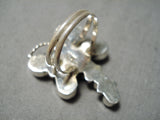 Incredible Zuni Coral Sterling Silver Butterfly Ring Native American-Nativo Arts