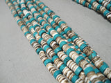 Astounding Vintage Navajo Blue Turquoise Disc Native American Necklace Old-Nativo Arts