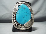 One Of The Best Ever Vintage Native American Navajo Turquoise Sterling Silver Ketoh Bracelet-Nativo Arts