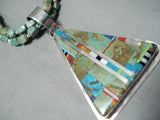 Native American Dan Coriz Santo Domingo Royston Turquoise Sterling Silver Necklace-Nativo Arts
