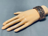 Heavy Detailed Cross Native American Navajo Important Copper Bracelet Cuff-Nativo Arts