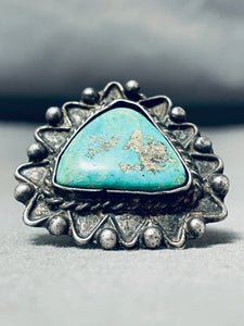 Magnificent Vintage Native American Navajo Turquoise Sterling Silver Ring-Nativo Arts