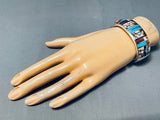 Important Vintage Native American Navajo Mary Morgan Turquoise Sterling Silver Inlay Bracelet-Nativo Arts