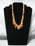 Colorful Vintage Navajo Branch Coral Necklace Native American-Nativo Arts