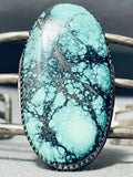 Rare Blue Blue Warrior Turquoise Vintage Native American Navajo Sterling Silver Bracelet-Nativo Arts