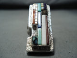 Native American Important Rosetta Vintage Santo Domingo Turquoise Sterling Silver Ring-Nativo Arts