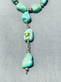Native American Rare Vintage Santo Domingo Emerald Valley Turquoise Sterling Silver Necklace-Nativo Arts