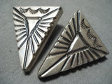 Important Vintage Navajo Sterling Silv Er Collar Protectors Native American Old-Nativo Arts
