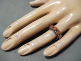 Beautiful Navajo Coral Sterling Silver Ring Native American-Nativo Arts