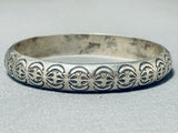 Tremendous Vintage Native American Navajo Sterling Silver Bangle Bracelet-Nativo Arts