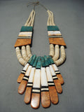Gigantic Santo Domingo Turquoise Shell Native American Necklace-Nativo Arts