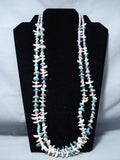 Impressive Vintage Navajo Turquoise Sterling Silver Necklace Native American Old-Nativo Arts