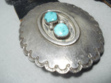 Heavy Thick Old Vintage Native American Navajo Turquoise Sterling Silver Concho Belt Old-Nativo Arts