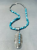 Fabulous Native American Navajo Turquoise Sterling Silver Necklace-Nativo Arts
