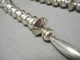 Superior Vintage Native American Navajo Hand Tooled Sterling Silver Necklace-Nativo Arts