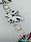 Best Vintage Native American Zuni Turquoise Butterfly Sterling Silver Concho Belt-Nativo Arts