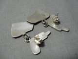 Impressive Vintage Hopi Native American Sterling Silver Earrings-Nativo Arts