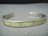 Exquisite Zuni Gaspeite Sterling Silver Bracelet Native American-Nativo Arts