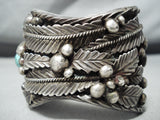 Authentic Museum Vintage Native American Navajo Turquoise Inlay Sterling Silver Bracelet-Nativo Arts