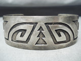 Rare Vintage Native American Hopi Sterling Silver Geomtric Bracelet-Nativo Arts