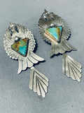 One Of The Best Vintage Native American Navajo Royston Turquoise Sterling Silver Earrings-Nativo Arts