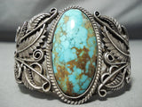 One Of The Best Vintage Native American Navajo Flower Royston Turquoise Sterling Silver Bracelet-Nativo Arts