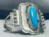 Twist Coil Vintage Native American Navajo Turquoise Sterling Silver Bracelet Cuff-Nativo Arts
