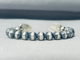 Very Unique Native American Navajo Turquoise Sterling Silver Bead Bracelet-Nativo Arts