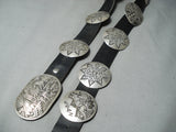 Extreme Intricacy Vintage Native American Navajo Sterling Silver 'Outswde Hallmark' Concho Belt-Nativo Arts
