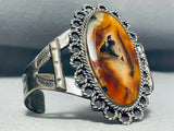 Very Unique Early Vintage Native American Navajo Agate Sterling Silver Bracelet-Nativo Arts