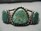 Very Old Vintage Native American Navajo Cerrillos Turquoise Sterling Silver Bracelet-Nativo Arts