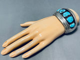 Important Vintage Native American Hopi Red Mountain Turquoise Sterling Silver Bracelet-Nativo Arts