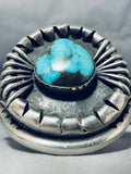 Extremely Rare 'Last Chance' Turquoise Vintage Native American Navajo Sterling Silver Bracelet-Nativo Arts