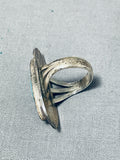 Wonderful Vintage Native American Navajo Pilot Mountain Turquoise Sterling Silver Ring-Nativo Arts