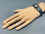 Early 1900's Vintage Native American Navajo Coin Silver Ball Bracelet Old-Nativo Arts
