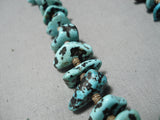 Chunky Vintage Navajo Turquoise Nugget Native American Heishi Necklace Old-Nativo Arts