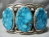 Biggest Craziest Native American Navajo 307 Gram Morenci Turquoise Sterling Silver Bracelet-Nativo Arts