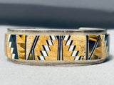Tommy Jackson Best Vintage Tigers Eye Inlay Sterling Silver Bracelet-Nativo Arts