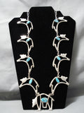 Important Native American Navajo Turquoise Betsoi Family Sterling Silver Necklace-Nativo Arts