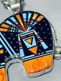 One Of The Most Detailed Native American Navajo Turquoise Inlay Sterling Silver Necklace-Nativo Arts