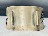 Rare Vintage Native American Hopi Hand Carved Sterling Silver Bracelet Cuff-Nativo Arts