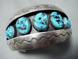 Superior Vintage Native American Navajo Sleeping Beauty Turquoise Sterling Silver Bracelet Old-Nativo Arts