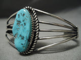 Incredible Vintage Zuni Native American Sterling Silver Turquoise Bracelet Old-Nativo Arts