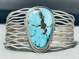 Water Stream Cuff Native American Navajo Red Mountain Turquoise Sterling Silver Bracelet-Nativo Arts